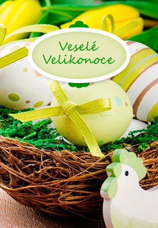 Jarní košík - velikonoční přání